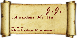 Johanidesz Júlia névjegykártya